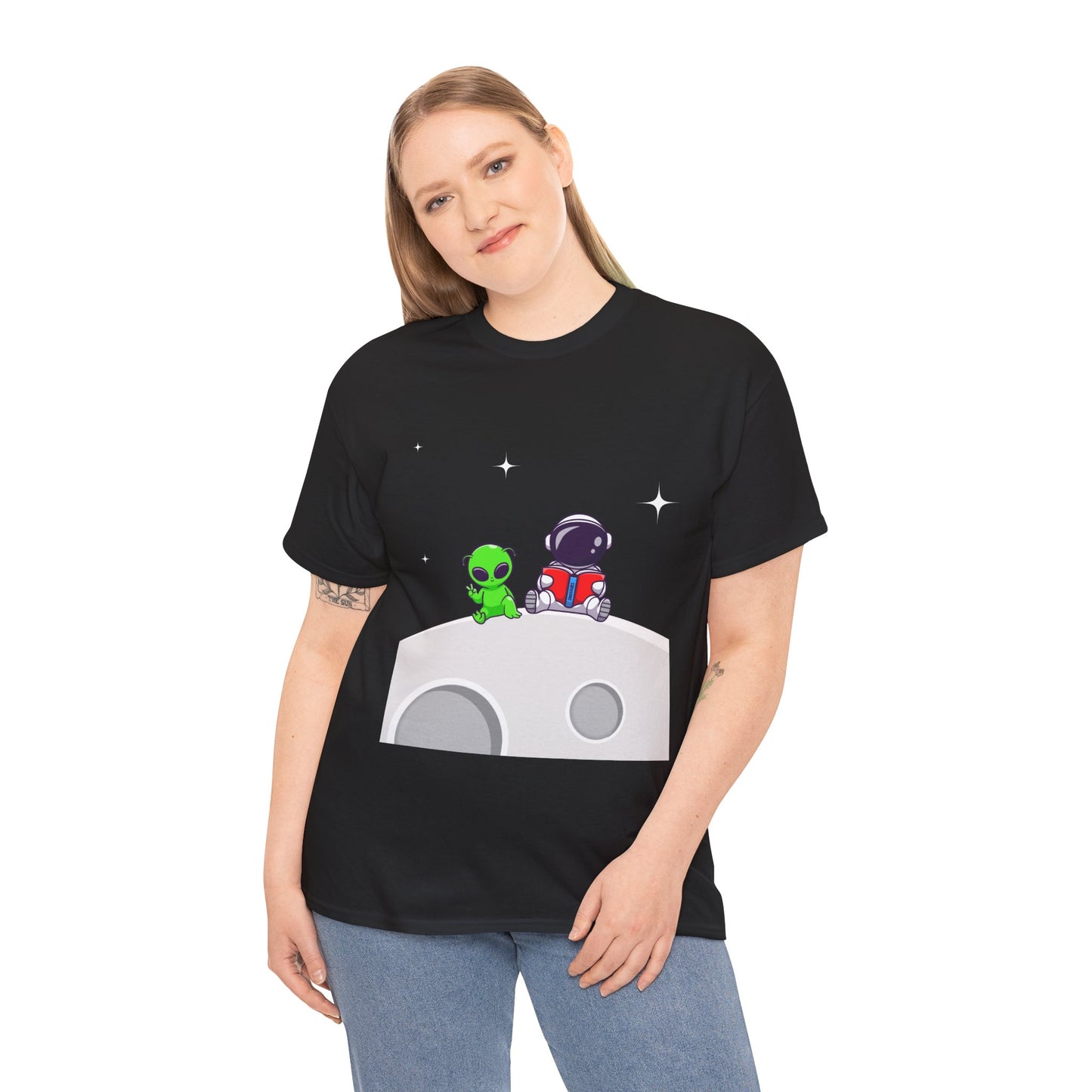 Chillin On The Moon - Unisex Heavy Cotton Tee