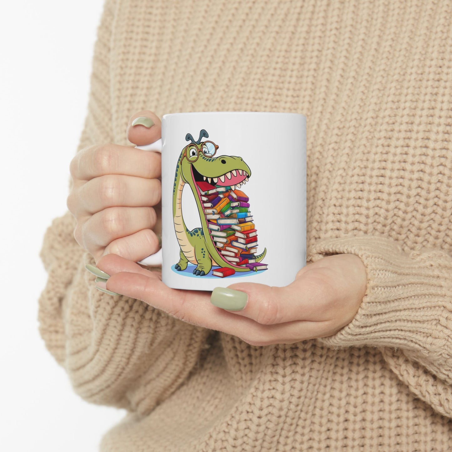 Dino Bookworm - Funny Ceramic Mug