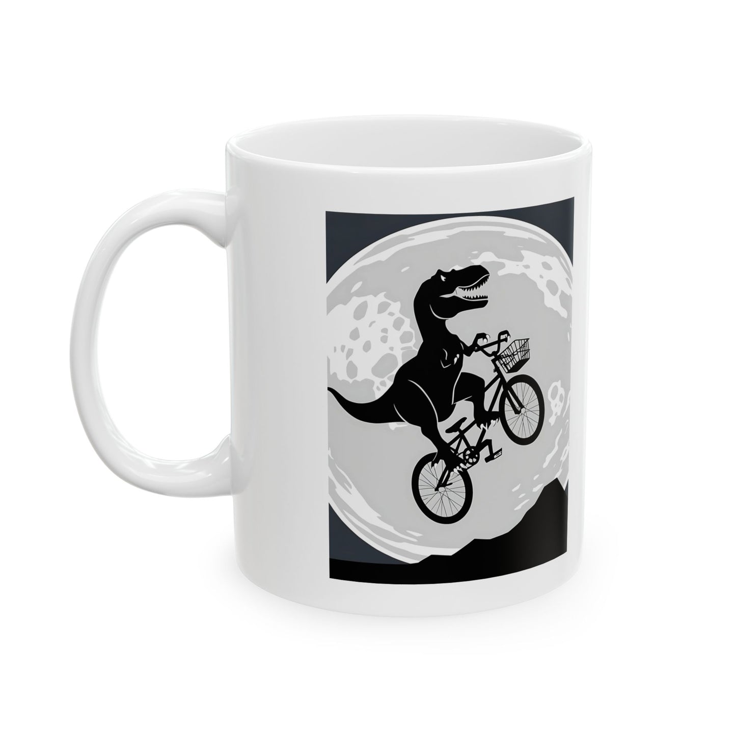 Dino On A Bike - Funny Ceramic Mug