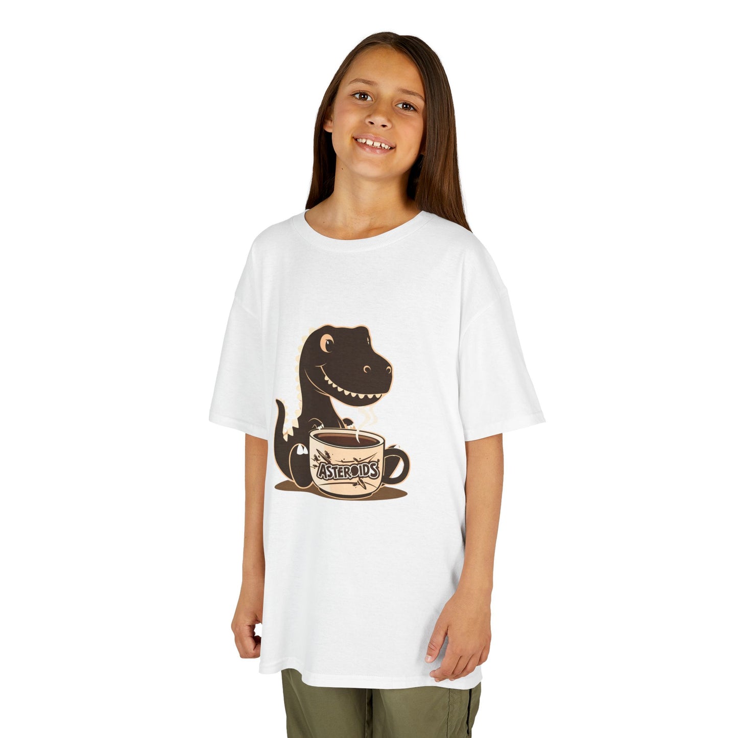 Dinos Love Coffee - Kids Heavy Cotton™ Tee